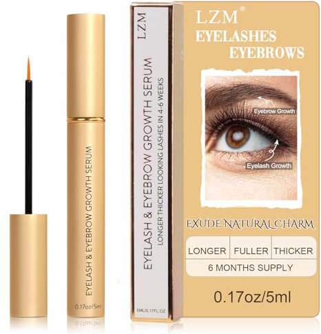 LZM Wimpernserum für Wachstum und Verdichtung 5ml - Rapid Lash Serum - Wimpern- und Augenbrauenserum - Fördert das Wachstum von Wimpern und Augenbrauen