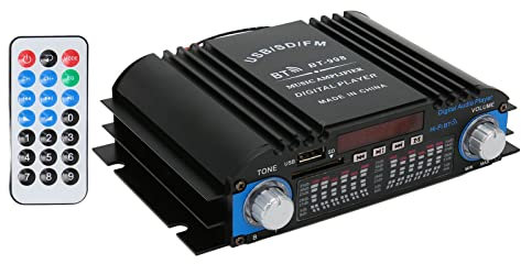 Generic Amp, Car Amplifier with Remote Control 12V Car Power Amplifier Audio Subwoofer Speaker Wireless Amp Board