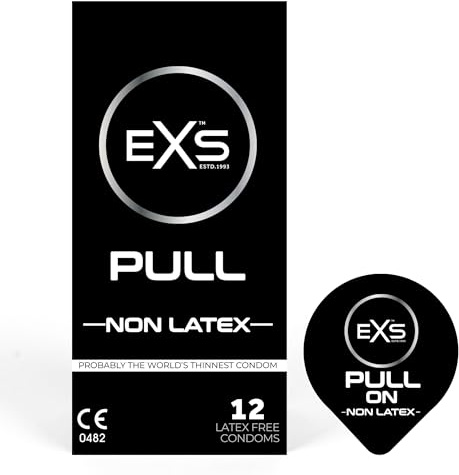 EXS Pull Latexfreie Kondome (12er-Pack) Reguläre Passform, latexfrei, gerade Wandung mit Reservoir, PETA-zertifiziertes veganes Kondom, 3 Jahre haltbar – CE-gekennzeichnet, Deutsch entwickelt