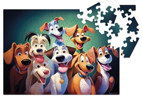 Milliwood Dream Team Serie - Buddy Dogs - Fantastische Puzzles für die ganze Familie - Gemeinsame Unterhaltung - Unregelmäßig geformt, 28,5x21cm - 50 Teile