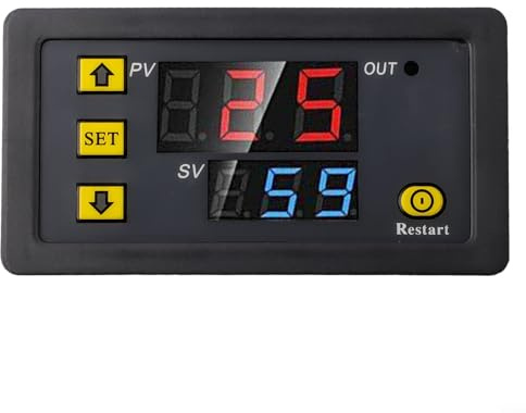 RANRAO Programmierbare Zeitschaltuhr, 24 V DC Zeitverzögerungssteuerung, LED-Display ON OFF Modul