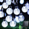Solar Lichterkette Aussen,7m 33 LED 8 Modi Lichterkette Außen Solar, IP65 Solar Kristall Kugeln Wasserdicht,Solarlichterkette Außen Für Garten,Balkon,Terrassen,Hochzeiten,Partys (33LED Coole Farbe)