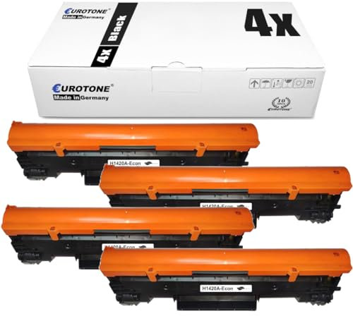 Eurotone HP 142A/W142X/W1420A/1420X Toner Mit Chip Kompatibel mit HP 142A W1420A Toner für HP Laserjet MFP M140W HP Laserjet M110W M139W (4er Pack Black)