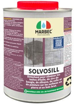 MARBEC SOLVOSILL 1KG Détachant puissant spécifique pour éliminer les taches d'huile, de cire de bougie, de silicone et de peinture du sol.