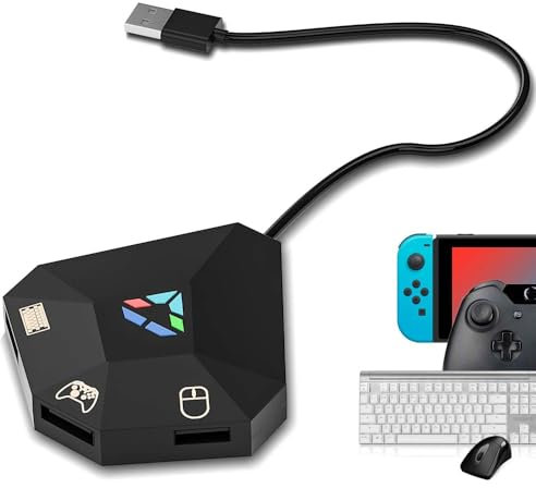 Générique Adaptateur pour Clavier et Souris à Connexion USB Filaire NS, indicateur LED, pour PS4 /PS3/Xbox One/Xbox 360/ Switch Lite