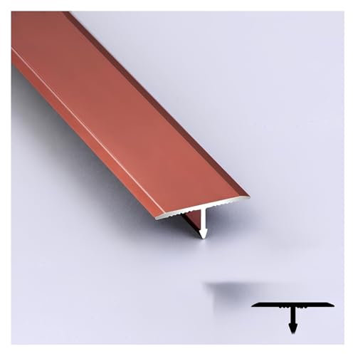RAKKYO Abdeckleisten for Bodenübergangsleisten, T-Formleiste aus Aluminium, 0,79/1,3/1,57 Flache Bodentrennleiste, Laminatböden überbrücken die Lücke, T-Formleiste for Bodenkanten(Red,W3.3*L90CM)