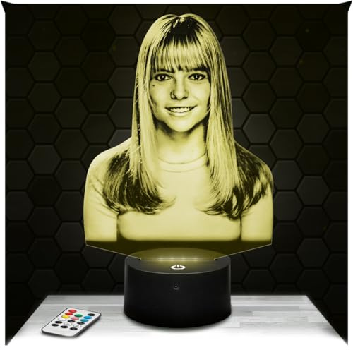 Lampephoto.fr - Lampe France Gall 3D Touch Nachtlicht Französisches Chanson | Made in France, Sockel & Größe wählbar, dimmbar, Batterie/USB, HD-Lasergravur, Geschenk für Sie & Ihn