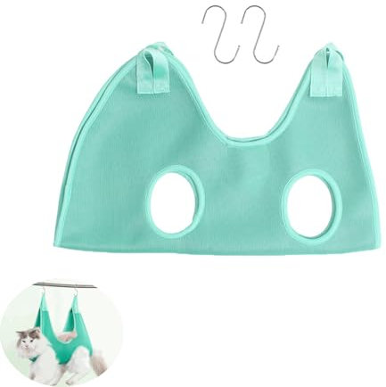 UtySty Cat Grooming Hammock Breathable Hanging Harness Restraint Holder Helper for Pet Nail Trimming Cutting Clipping Bathing Claw Care Small Dogs Chihuahua Poodle Puppy Benny Rabbit