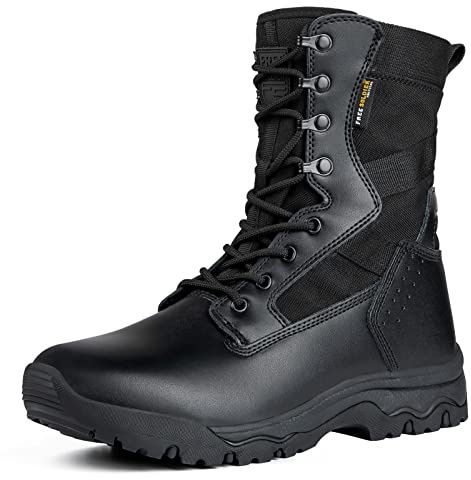 FREE SOLDIER Stivali tattici da uomo 8 pollici leggeri da combattimento Stivali da lavoro militari in pelle scamosciata durevoli Stivali da deserto