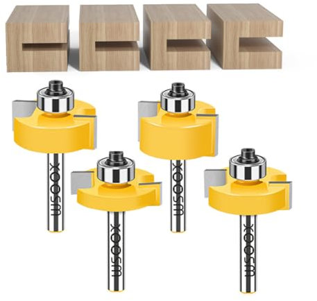 WSOOX Scheibennutfräser Fräser für Oberfräse 8mm Schaft Professional Zubehör 4 Stück Scheibennutfräser L 8 mm,10 mm,12 mm,16 mm