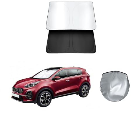 ASZSK Parasol Parabrisas para Ki-a Sportage NQ5 2023-2025 QL 2016-2021, con Bolsa de Almacenamiento, Bloqueo UV, Aislamiento térmico