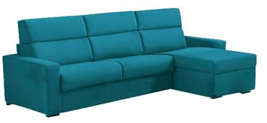 Talamo Italia - Sofa mit Halbinsel Valeriana, Ecksofa für Wohnzimmer, gepolstert, Abnehmbarer Bezug, 100% Made in Italy-Qualität, 280x160 h100 cm, Hellblau