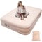 King Inflatable Air Mattress, Air Bed Double with Built-in Electric Pump, 3 Min Self-Inflation/Deflation Airbed, Flocked Surface Guest Air Mattress for Home Portable Camping Travel 195cmx 150cm x 40cm