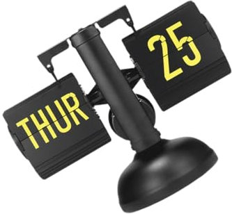 FytStycale Leise Klappuhr mit Großem Display Als Dekoration für Zuhause Und Büro, Schwarz