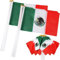 Vobumix Banderas Pequeñas De México, 100 Unidades, Banderas Ondeantes, Banderas Patrióticas para Animar Partidos, Decoración De Fiestas En Jardín.