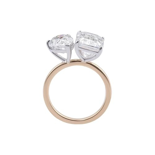 Wedding Ring Women Gold, Wedding Ring Bands 18K Gold Einfach Moissanit Modeschmuck Größe 47 (15.0)