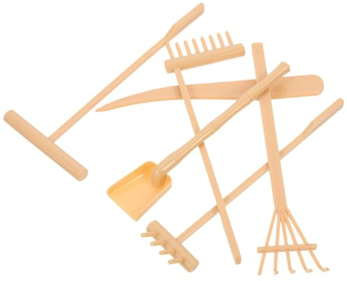 BESPORTBLE Lot De 6 Râteaux Miniatures en Plastique pour Jardin Zen, Outils De Table à Sable pour Bureau, Ensemble Compact Jaune, Accessoires De Contemplation Et Décoration Zen