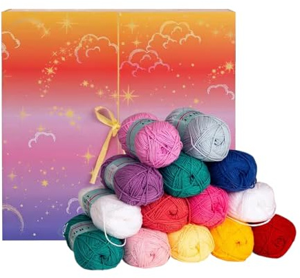 Adventskalender aus Wolle für Weihnachten | Andenken an kreative Freizeit für Feiertage – bunte Wolle für Weihnachts-Adventskalender, für Werkstatt Haus Wohnzimmer Schlafzimmer Mutter Erwachsene