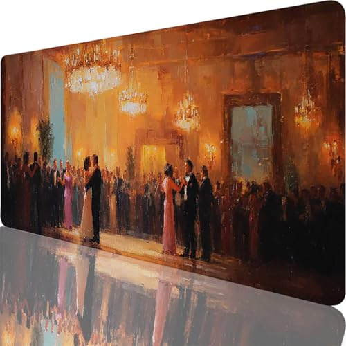 Gaming Mauspad Gelb Mauspad XXL 800 x 400 x 4 mm XXL Mousepad Retro Mousepad Gaming Zubehör, Schreibtischunterlage Design Vernähte Kanten, Wasserdicht und Langlebig für Zimmer Deko, Geschenk l-4811