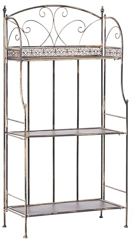 Beliani Gartenregal aus Metall Freistehende Regale für den Innenbereich Badezimmer Regale Schwarz Villadose