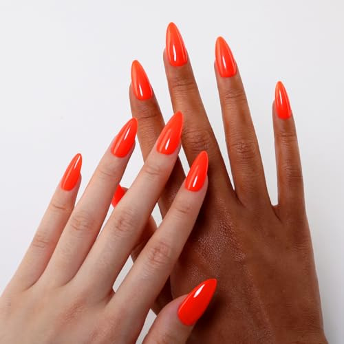 Firedeep 10ml Hema Free Neon Orange Red Gel Nail Polish Bright Red UV/LED Soak Off Gel Polish for Spring and Summer Manicure 1Pcs