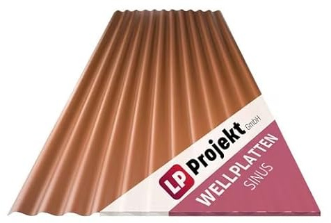 LP Projekt Wellplatten | Robuste & wetterfest Wellplatten Dach Kunststoff für Garten & Terrasse | Stabile & langlebige Dachbleche in verschiedenen Farben & Set (Sinus braun, 90 x 117 cm, 1er-Set)