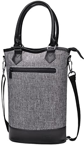 Kato Isolierte Wein Tasche – Travel, gepolstert, 2 Flasche Wein-/Sektkühler Carrier mit Griff und Schultergurt + Korkenzieher, Lover Wein Geschenk The size for most grau