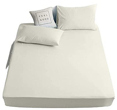 Marilyn Bed and Bath Non Iron Percale Fitted Sheet Available in and Sizes (Cream, King)