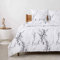 BEDSURE Bettwäsche 200x200 3teilig Bettbezug - Bettwäsche-Sets 200 x 200 cm mit 2 Kissenbezüge 80x80 cm, Weich Wendebettwäsche Bedding Marmor Weiß für Doppelbett mit Reißverschluss