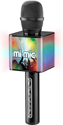 Mi-Mic TY6086 Kids Karaoke Microphone Age 6+ with Phone Holder and Voice Changer, Multi