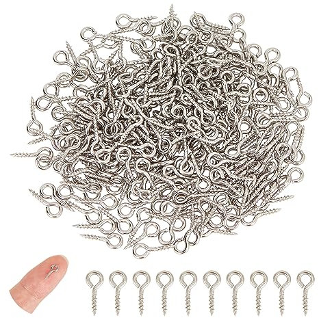 UNICRAFTALE 500 Stück 2 mm Edelstahl Schrauben Sie den Augenstift Bail Pegs Ösenhaken Ösenhaken einschrauben Cup Pearl Schraube für die Hälfte gebohrt Perlen für DIY Schmuck Machen Mithelfer