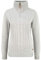 OXMO OXCarry Damen Strickpullover Troyer Grobstrick Pullover mit Troyerkragen Rippbündchen Label-Details Regular fit, Größe:L, Farbe:MID Grey (792842)