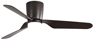 TODOLAMPARA - Ventilador de techo con luz LED 18W motor DC modelo KOCHI Marrón, 3 tonalidades de luz con memoria, 3 aspas, 5 velocidades, control remoto, temporizador, silencioso y bajo consumo