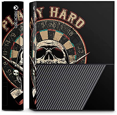 DeinDesign Skin kompatibel mit Microsoft Xbox 360 E Folie Sticker Totenkopf Dart Schädel