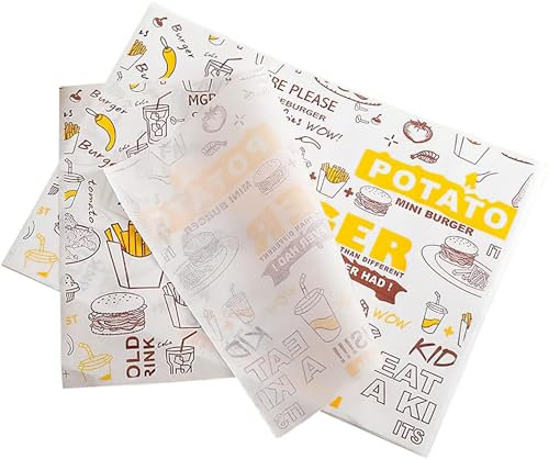 La Llareta Brotpapier 100 Blatt, 26 * 36cm Käsepapier, Wasserdicht und Öl, Nicht Klebrig, Wachspapier für Lebensmittel, Butter, Käse, Sandwich, Burger, Pommes