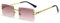 LIGOES Randlose Rechteckige Sonnenbrille Grün Blau Spiegelglas Sonnenbrille Damen Uv400 Retro Herren Getönte Shades (gold mit braun)