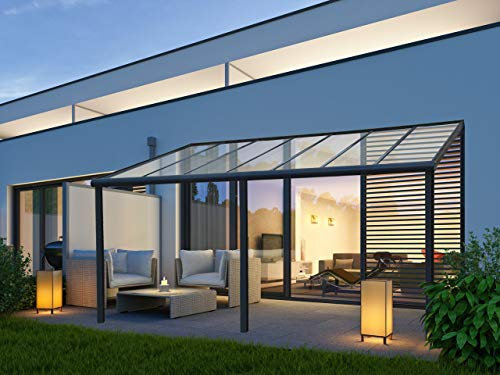 VITRO Terrassenüberdachung Aluminium, 7x4m, Glas, Anthrazit