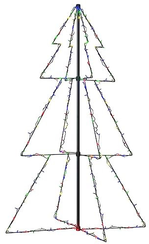 vidaXL Weihnachtsbaum Pyramide Christbaum Leuchtbaum Lichterbaum Weihnachtsbeleuchtung Weihnachtsdeko 200 LEDs Innen Außen 98x150cm