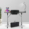 LEIBOU Professional 36''L Portable & Foldable Manicure Table Nail Technician Desk Workstation Manicure Table with Magnifier USB LED,Rolling Wheels,Drawer,Sponge,Free Carrying bag (Black)