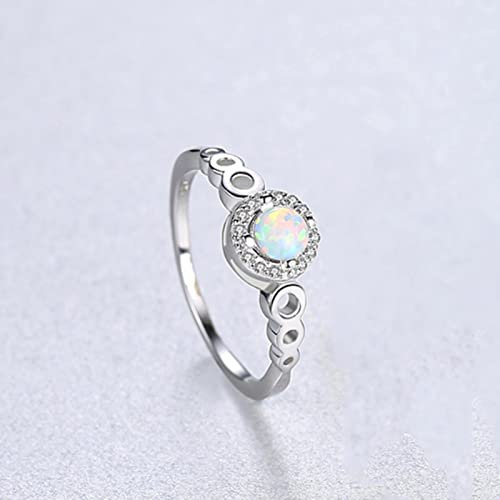 Romantischer 4mm VVS Opal Edelstein Ring Sterling Silber 925 Ring für Frauen Versprechen Ehering