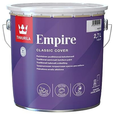 TIKKURILA Empire - Semi-Matt Furniture Paint for Interior Wood - Hard-Wearing & Stain Resistant - 3 Litres