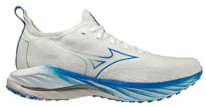 Mizuno Herren Wave Neo Wind Laufschuhe, Undyed White Peace Blue, 44.5 EU
