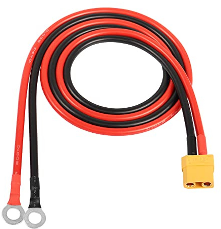 RIIEYOCA XT90 zu O Ring Anschlusskabel, XT90 Buchse zu O Ring Anschlusskabel, mit 1M 10AWG Silikondraht, für RC Lipo Akku FPV Renndrohne (1M/3.3FT)