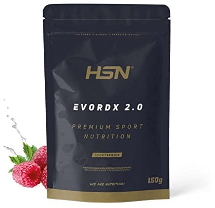 HSN Pre Entreno Evordx 2.0 (300mg de Cafeína) | Ponche de Frutas 150g | Pre Workout 100% Vegano Sin Carbohidratos Sin Gluten | BCAAs, Creatina, L-citrulina, Arginina AKG, Extracto de Remolacha
