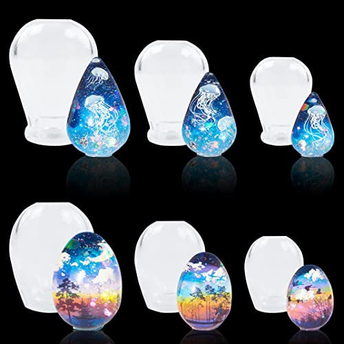 DIYBravo 6 Stücke Mini Epoxidharz Silikonform Eier kugel Teardrops, 3D Resin Silikonform Epoxid Formen Schmuck Kunst Verzierung Ornamente Anhänger Form für DIY Schlüsselanhänger