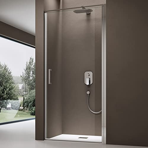 doporro Duschtür Nischentür dusche Duschabtrennung Duschkabine 100x195cm ESG-Sicherheitsglas Duschtür aus Klarglas mit Hebe- und Senkmechanismus inkl. NANO-Beschichtung Teramo36K