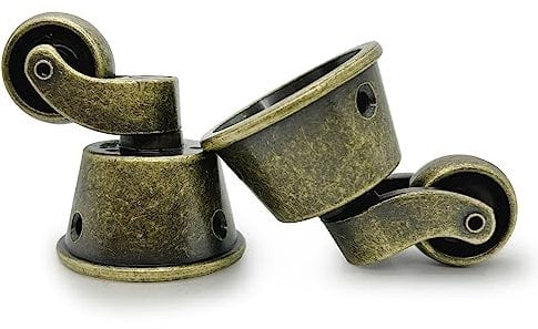 LEPEVNEY Swivel Caster Wheels Cup Type Solid Brass Castor for High Load Capacity Furniture, Universal Wheel Castors for Armchairs, Sofas, Beds, Antique Polished,φ1.77 / 45mm, Bronze 2 PCS