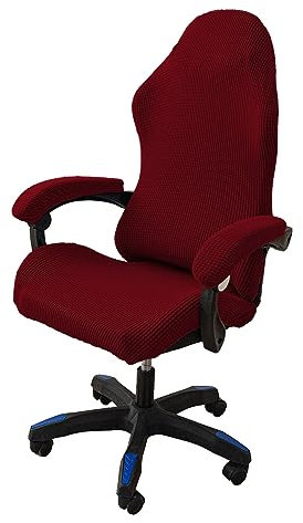 LIFEDX Coprisedia da Gaming Elasticizzata,Ergonomica Coprisedia per Sedia da Gioco,Fodera per Sedia da Ufficio con Braccioli/Schienale della Sedia per Sedia da Computer Gioco,Senza Sedie-Wine Red