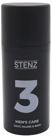 STENZ 3 | WIRKSAME CARE & STYLE CREAM für die tägliche Anwendung | 3 in 1 CREAM für Haarpflege, Gesichtspflege und Bartpflege | 100ml | Vitalisierender Lemongrass Extrakt