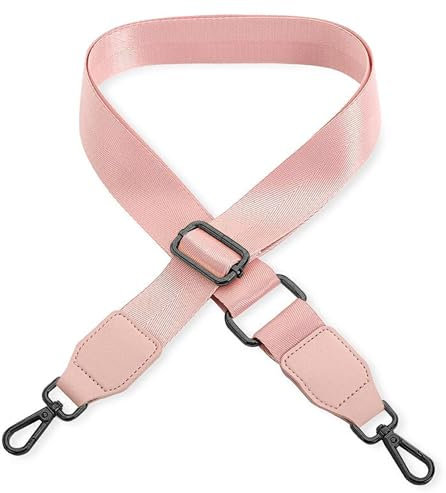 Schultergurt für Handtasche Laptoptasche - Rosa [Metallfarbe: Schwarz] - Länge verstellbar 89-142 cm - Breite 3,8 cm - Ersatz Gurt Band Schulterriemen Strap Umhängegurt für Laptoptasche